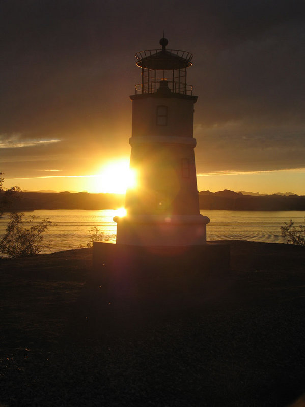 Lake Havasu Light house at Sunset