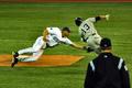 Rodriguez Tagged at Second