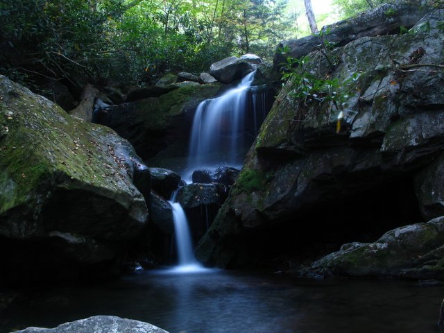 grotto falls below