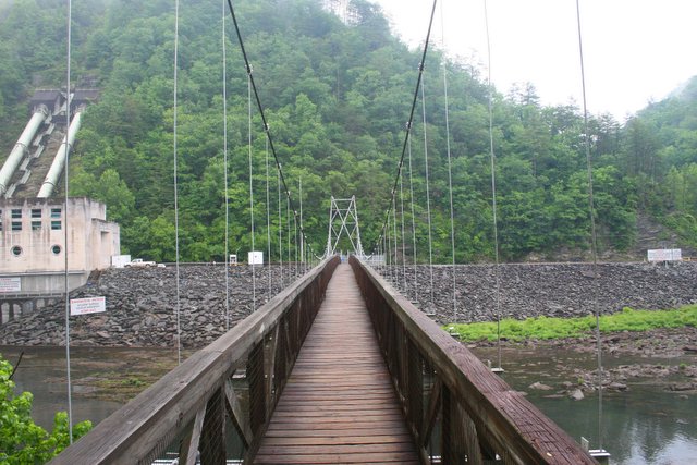 Bridge to the powerhouse on the Hiwassee River