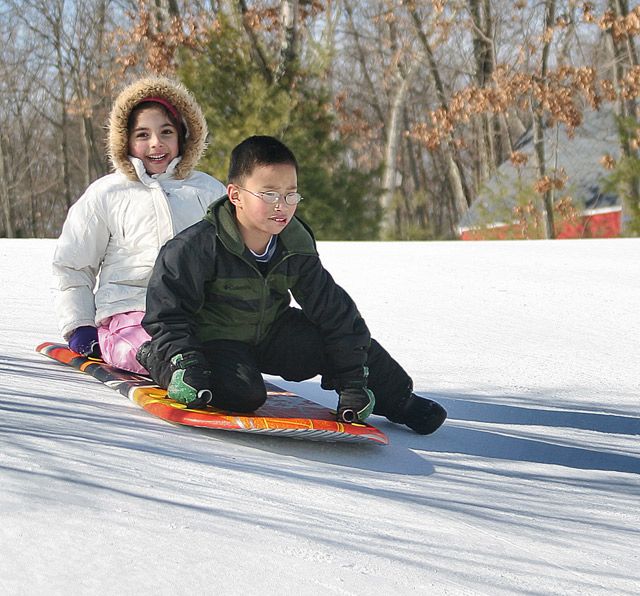 Snow sledding