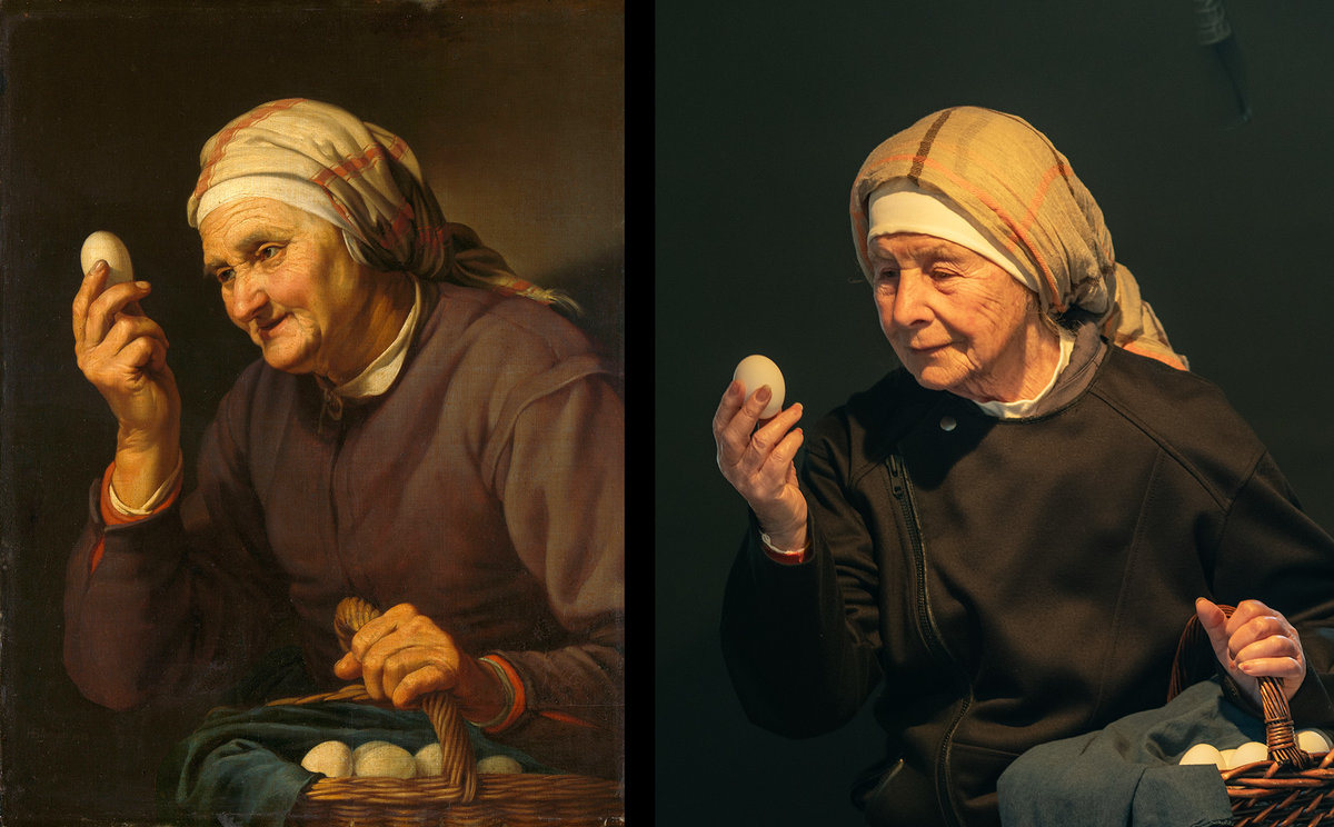 Hendrick Bloemaert. Old woman selling eggs (1632)