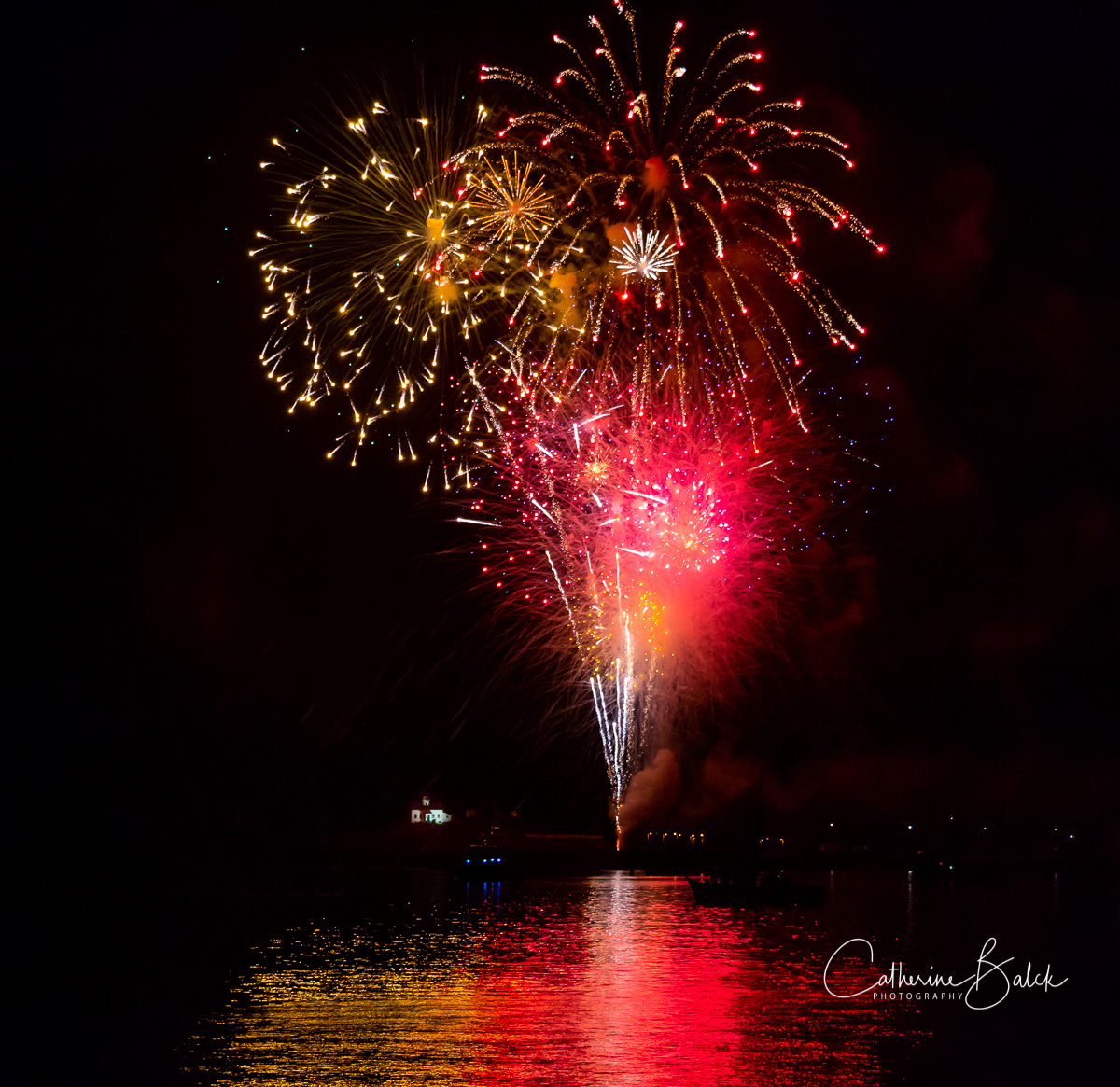 Fireworks above the lighthouse