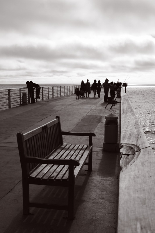 Bench on pier