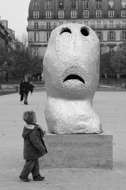 Sad statue