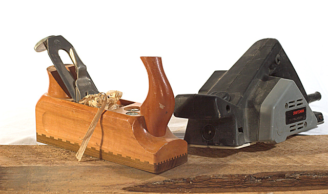 A cabinet makers old tech....and modern tech.