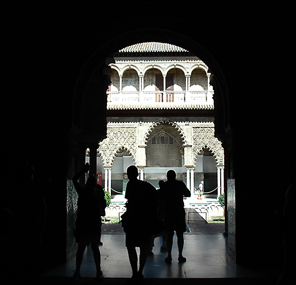 Inside the Alqazar castle in Seville Spain