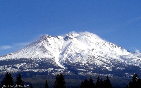 Snow capped Mt Shasta