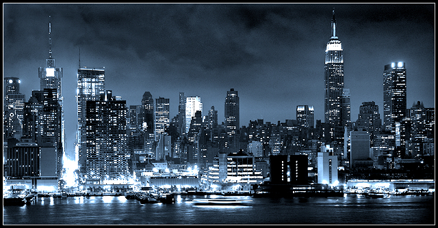 Manhattan Skyline (42nd Street) Cool Blue