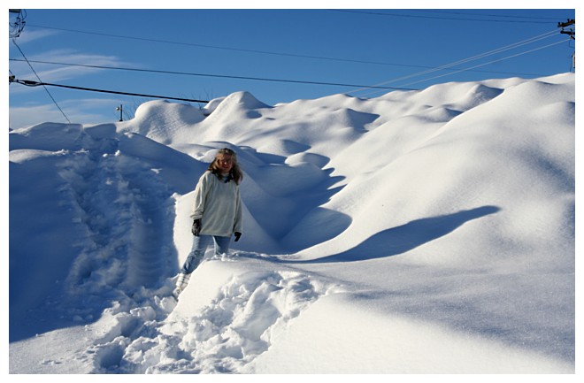 I love all the snow and beautiful power lines....Day 6