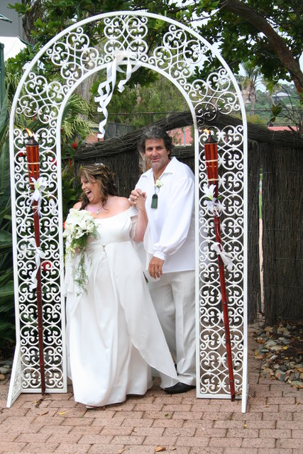 Arriving for the ceremony .