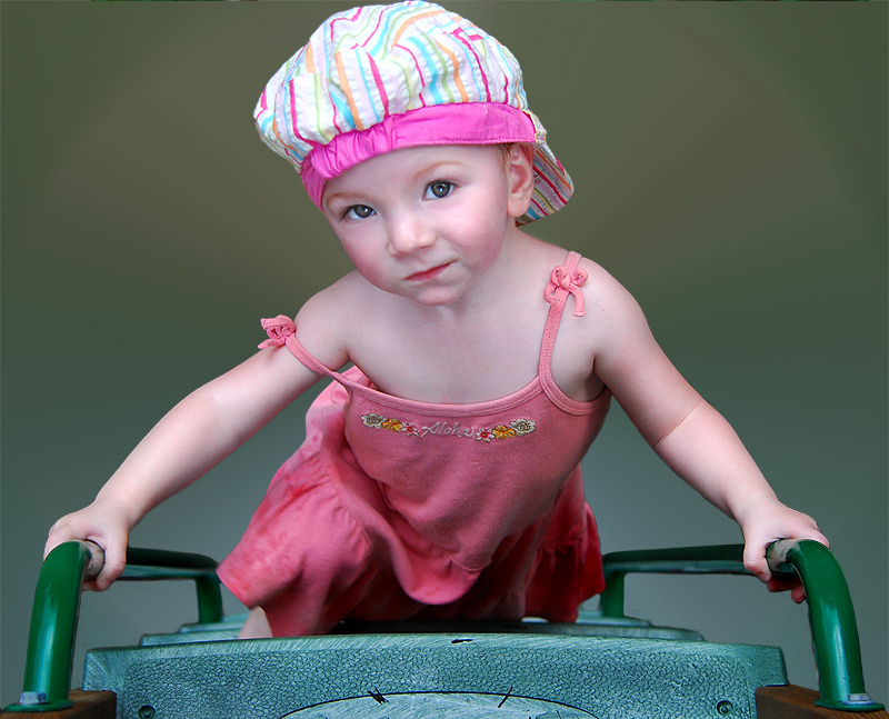 My Daughter Climbing A Ladder