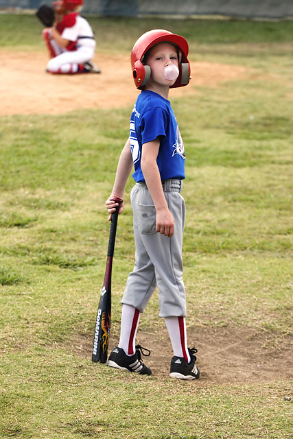 batter box blowing gum bubbles
