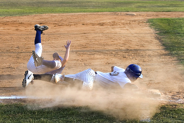 Baseball collision at 3rd base
