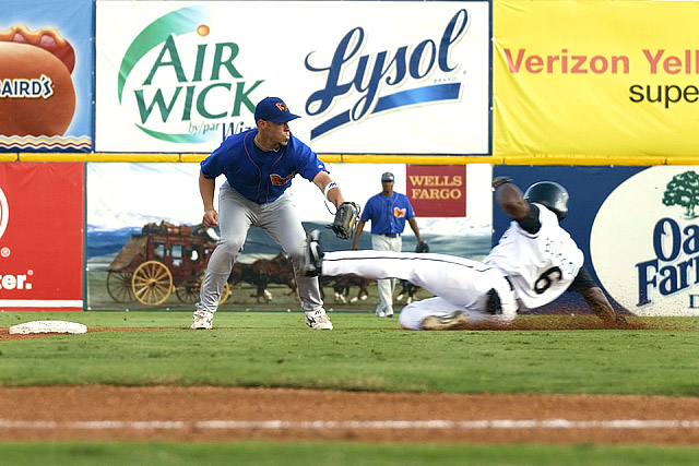 baseball out at 2nd slide