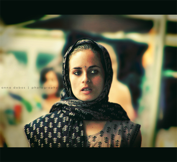 the woman with the scarf
