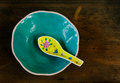 Blue Bowl and Yellow Spoon