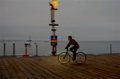 Cyclist on Stearns Wharf