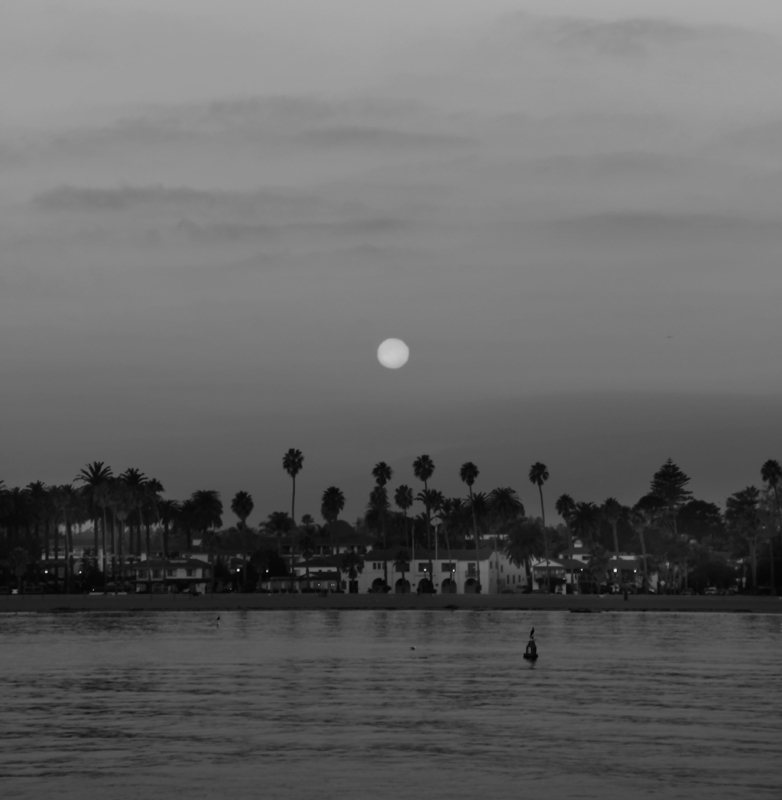 Moonset over West Beach