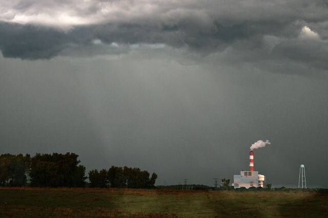 powerplant on stormy day
