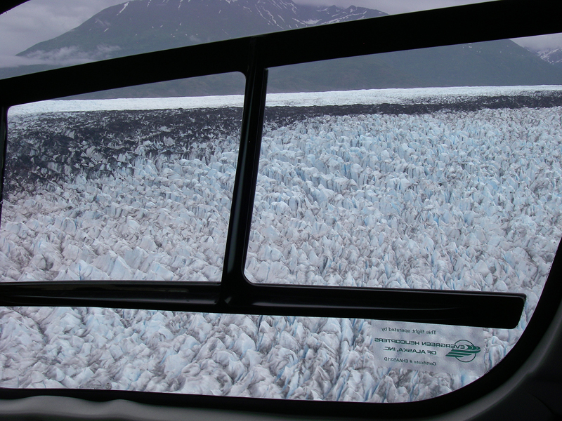 glacier ice field from the air