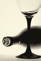 Black & White Bottle and Glass