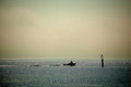 a boat and the marker