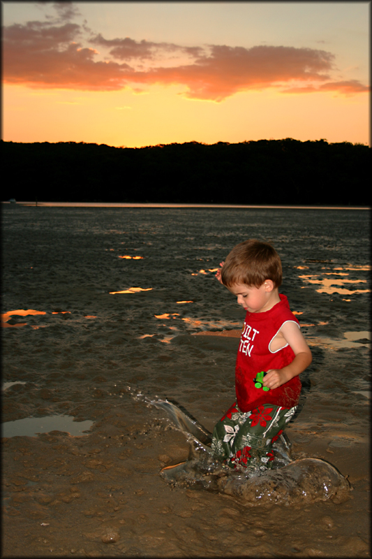 Fun with puddles at Maianbar Beach