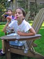 blowing bubbles
