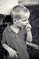 little boy at the school picnic