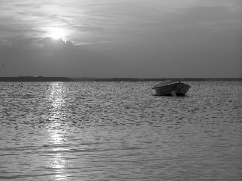 B and W Sunset with Boat 1.JPG