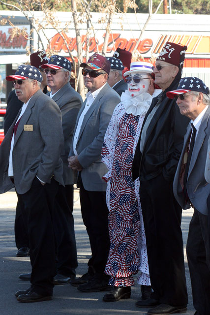Shriners look on