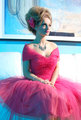 Coral Pink 50's Prom Dress