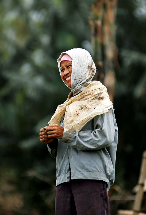 Smile of worker