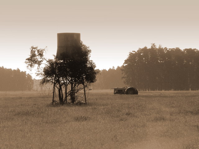 Water Tower with Tractor