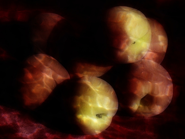 old peaches under water