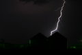 Lightning on Grain Bins