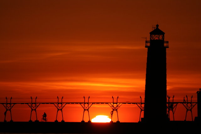 Biker and Lighthouse