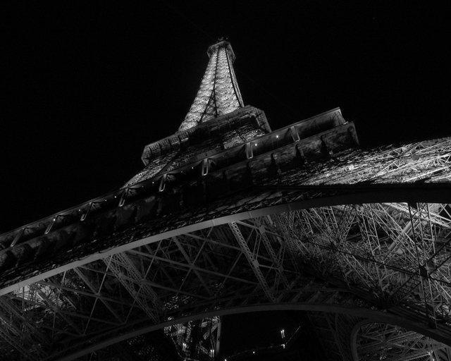 The Eiffel Tower At Night (BW)