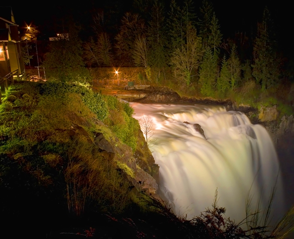 Snoqualmie Falls at Night