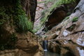 Zion Narrows barrier waterfall in Orderville Canyon
