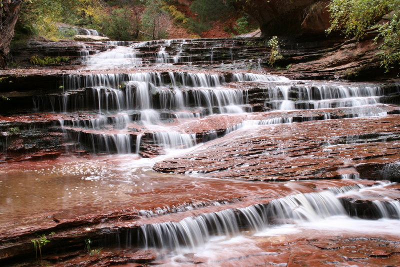 Cascades and Waterfalls in Zion National Park's "Subway" on the Virgin River