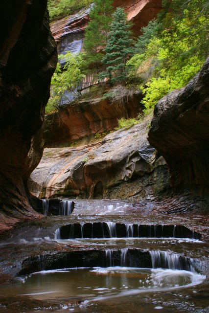 Potholes in Zion National Park Subway Canyon