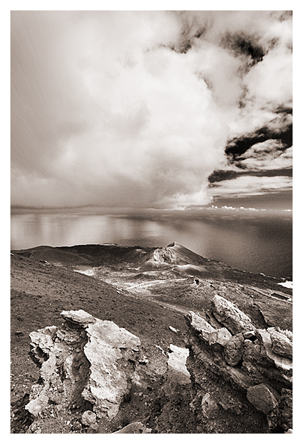 Volcano Teneguia and the south point of La Palma
