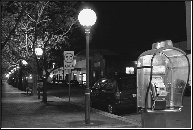 10pm. Go to the phone at the end of the ten lamps. Wait for instructions.