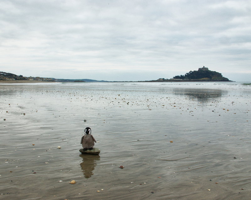 On the beach at Marazion