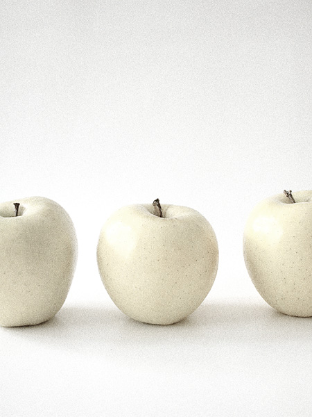 Three White Apples