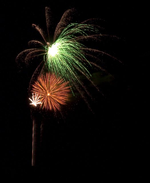 Red and Green Fireworks