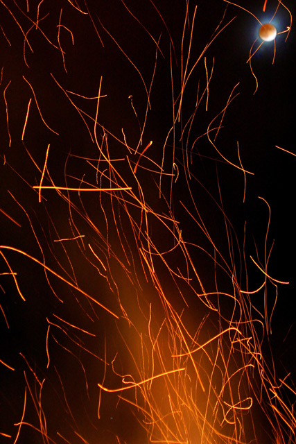 Campfire and Lunar Eclipse