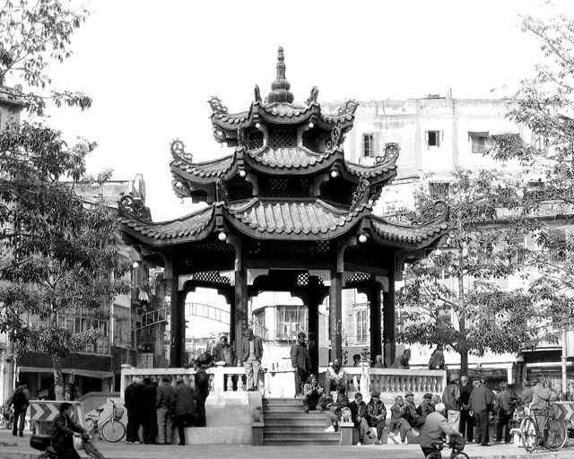 Old Chinese Pagoda B&W